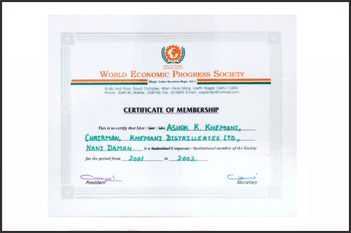 Certificate of Membership